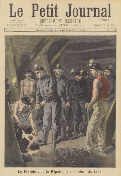 President Faure of France Visiting the Coal Mines of Lens by French School